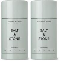 Bergamot Hinoki Salt and Stone Aluminum-Free Deodorant for Women and Men, Extra Strength 48-Hour Protection, Seaweed Extract, Niacinamide, and white