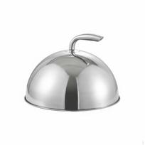 Restorano lėkštės dangalas Anti-Scald rankena Nerūdijančio plieno maisto kupolas Veidrodinis blizgus metalas 19CM
