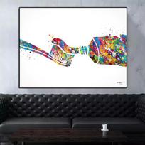 Akvarelė Abstract Tooth Art Plakatai ir spaudiniai Wall Art Dantų paveikslėliai Drobės tapyba Dantų pasta ligoninės klinikos dekorui Be rėmelio 40*60cm No Frame gray
