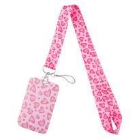 Kortelių laikiklis Rožinio kaspino virvelės raktams Kaklo dirželis kortelei ženkleliui Sporto salės raktų pakabukas Slaugytojos aksesuarai