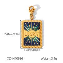 Europos ir Amerikos nerūdijančio plieno Tarot kortelės pakabukas - universalus, neblunkantis, „pasidaryk pats“ papuošalų aksesuaras moterims beige