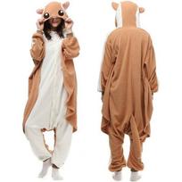 Unisex Lion Cosplay Costume Adult Onesie Jumpsuit Soft And Cozy Lounge Wear Khaki Flying Squirrel,M beige