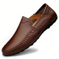 Clohoo Men'S Business Casual Shoes Leather Stitching Comfortable Breathable Rubber Bottom Second Layer Cowhide 39 ruda