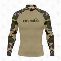 FRENESI Mens UV Protection Rash Guard Long Sleeve Surfing Diving Wetsuit Top Summer Water Sports XL beige