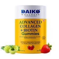 Daiko Collagen + Biotin Beauty Gummies for Hair, Skin & Nails | With Collagen Peptides, Hyaluronic Acid, Glutathione & Vitamin C | Supports Hair