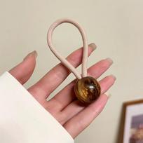 Starry Sky Smile Ball Hair Rope Rubber Band Sweet Girl Candy Tie Hair High Elastic Thick Hair Rope Size fits all brown