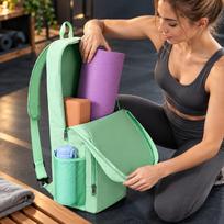 Waterproof Yoga Mat Backpack Polyester-Cotton Fabric Sports Gym Bag Yoga Accessories Bag  Exercise žalia