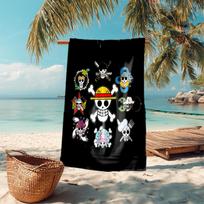Classic Japanese element cartoon ONE PIECE Monkey D. Luffy beach towel outdoor camping vacation swimming beach towel outdoor absorbent bath towel Y1 70cmx140cm(27x55inch)