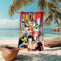 Classic Japanese element cartoon ONE PIECE Monkey D. Luffy beach towel outdoor camping vacation swimming beach towel outdoor absorbent bath towel Y1 70cmx140cm(27x55inch)