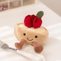 Kawaii šypsenėlės torto pliušiniai žaislai Minkštos kimštos deserto lėlės su žvake vyšnia Gimtadienio Kalėdų dovana vaikams Mielas namų vakarėlio dekoras