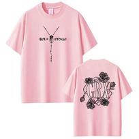 Lola Indigo GRX Tour Dvipusio Spaudinio Marškinėliai Vyrams Moterims Drabužiai Apvalia Kaklo iškirpte Y2K Marškinėliai Laisvi Medvilniniai Viršutiniai Drabužiai XL pink
