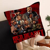 Game R-Red Dead Redemption Rdr Pillow Covers Cartoon Sofa Decorative Home Double-Sided Printing Short Plush Cute Cushion Cover Peach skin 18*18(CM)-1Pcs