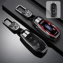 Metalinis Odinis Automobilio Išmaniojo Rakto Dangtelis Apsauginis Korpusas Ford Focus Mk2 Mk3 Mk4 Fiesta EcoSport Mondeo Ranger Mustang Lipdukas (as the picture,1pc) gray