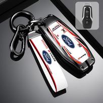 Metalinis Odinis Automobilio Išmaniojo Rakto Dangtelis Apsauginis Korpusas Ford Focus Mk2 Mk3 Mk4 Fiesta EcoSport Mondeo Ranger Mustang Lipdukas (as the picture,1pc) white