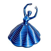 3D Printed Spinning Ballerina Fidget Toy Ballet Spinner Sensory Toy Expanded Whirling Spiral Desk Toy for Adults Teens Stress Relief mėlyna