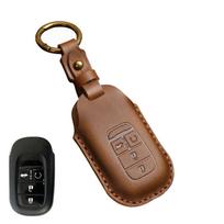 Rankų darbo „Honda“ nuotolinio automobilio raktų dėklo dėklas, skirtas „Honda“, skirtas „Civic“, skirtas CRV, skirtas Pilot 2022 2023 m., Atsparus nusidėvėjimui 4 key brown brown