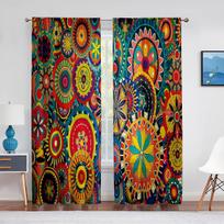 Mandala Bohemiškos Boho Žalios Mėlynos Tiulio Užuolaidos Svetainei Miegamajam Virtuvei Šifono Plonos Užuolaidos Langų Apdaila Dekoras 1 PCS W100XH250cm&Rod Pocket