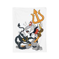 Cartoon Cuphead and Mugman Game Blanket Fleece Spring Autumn  Lightweight Throw Blankets for Bedding Outdoor Quilt 30x40in