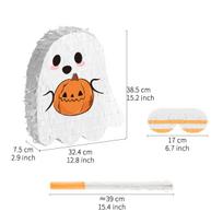 1Set Cute White Ghost Pinata Bundle with Blindfold Stick for Halloween Theme Birthday Baby Shower Party Decoration white