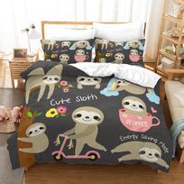 Tinginio patalynės komplektas DJ Tinginio portretas su ausinėmis Juokingas personažas Šypsantis 3 dalių poliesterio patalynės komplektas King Queen 70x133cm 2pcs