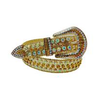 Shinning Rhinestone Belt Woman Man Teens Nightclub Waist Belt for Jeans Skirt 1 auksas