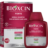 Bioxcin Forte Herbal Shampoo – stiprinamasis šampūnas nuo intensyvaus plaukų slinkimo su BioComplex B11, 300 ml