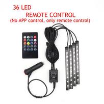 LED Automobilio Kojų Apšvietimas Aplinkos Lempa su USB Belaidžiu Nuotolinio Valdymo Pulteliu, Muzikos Valdymu, Keliomis Režimais, Automobilio Interjero Dekoratyvinis Šviestuvas 【36】（plug as the picture）RC