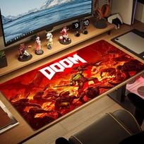 Rockstar Doomguy Color Mouse Pad Large Gaming Table Cushion Non-slip Laptop Tablet Big Mousepad XXL Mat Mini PC Playmat With Lock edge 30cmx60cm(11.8x23.6inch) red