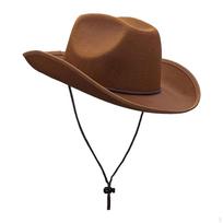Cowboy Hat Cowgirl Adults Gentleman Jazz Kepurė nuo saulės, skirta žygiams lauke tamsiai ruda spalva