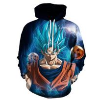 Japonijos anime Dragon Ball Goku Hoodie Fashion Kasdieniai 3D spausdinti gobtuvai Unisex megztiniai su gobtuvu ilgomis rankovėmis M blue