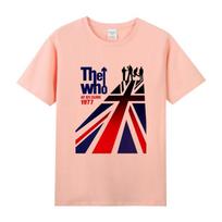 2025 Rock Music Cotton Short Sleeve T-shirt Men Summer Base British Union Jack Band Who Thewho High Quality Luxury Brand Ins XL beige