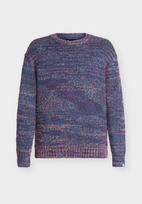 SCOTCH & SODA Megztinis 'Hairy' tamsiai mėlyna / ryškiai rožinė spalva / vyno raudona spalva