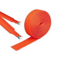 PET pintas kabelio apvalkalas, termo susitraukiantis vamzdelis 10mm/20mm, didelio tankio, atsparus dilimui, PET automobilių laidų organizatorius, laidų apsauginis apvyniojimo apvalkalas 10mm&2M oranžinė