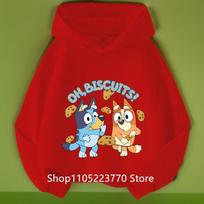 Girls Bluey Hooded Sweatshirt Fall Winter Warm Soft Pullover Comfortable Daily Top for Kids 160 beige