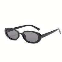 Simple and Stylish Women's Black Oval Small Frame Casual and Versatile Outdoor Sunglasses juoda