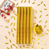 Handheld Firecracker Streamer with Sequin Tube for Events and Celebrations yellow