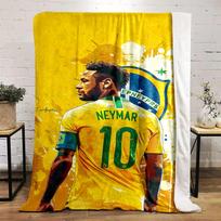 Yellow Neymar Soccer Designed Flannel blanket for bedroom, living room, sofa, and nap 80cm x 120cm yellow