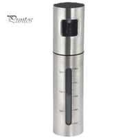 Oil Sprayer for Cooking Stainless Steel Spray Bottle with Scale Mark, 100ml Press Type Atomized Dispenser Kitchen BBQ Baking, Rust Resistant Fine Mist B gray