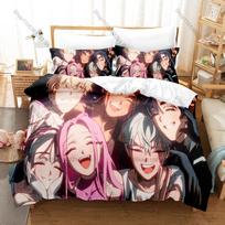 ALIEN STAGE Duvet Cover + 2 Pillowcases Popular Musical Animation Ivan Mizi Print Bedding Set Soft Fabric Bedroom Decor Anime 135x200cm black