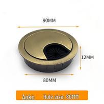Zinc Alloy Round Cable Management Box with Cover Plate for Desktop, Office, and Computer Cables (Sizes: 50, 53, 60, 80).