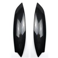 2Pcs Car Headlight Eyebrow Eyelids Cover Trim For Volkswagen For VW GOLF 5 MK5 GTI R 2005-2007 Car Exterior Styling Accessories Carbon fiber pattern gray