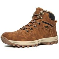 Madingi Žieminiai Vandeniui Atsparūs Vyriški Batai Plush Super Šilti Sniego Batai Vyrams Sportbačiai Didelis Dydis 48 Vyriški Ankle Boots Lauko Batai Botas Hombre 42 ruda