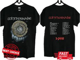 80s Whitesnake Rock Concert Tour Men Black T-Shirt S-3XL Q3465 XXXL gray