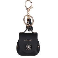 Portable Faux Leather Earbud Organiser Pouch Build In Keyring For On The Go Trendy Earphone Storage Solution juoda