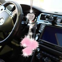 Madingas automobilio vaizdo veidrodis, pakabinamas pakabukas, auto namų dekoras Lucky Vehicle ornamentas, mini automobilio aksesuaras, pakabinamas mergaitėms rožinė
