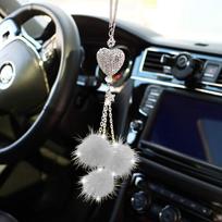 Madingas automobilio vaizdo veidrodis, pakabinamas pakabukas, auto namų dekoras Lucky Vehicle ornamentas, mini automobilio aksesuaras, pakabinamas mergaitėms pilka spalva