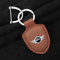 Odinis automobilio raktų pakabukas Skydo stiliaus raktų laikiklis Pakabukas Mini Cooper JCW R50 R52 R53 R55 R56 F54 F55 F56 F60 CLUBMAN COUNTRYMAN brown