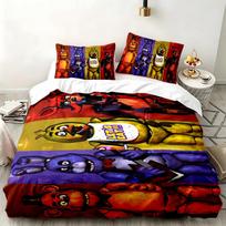 Five nights at freddy 3pc set Perfect for bedroom use Comfortable bedding set includes a duvet cover and two pillowcases Ideal birthday or Christmas g 135cmx200cm black