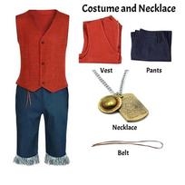 Monkey D Luffy Cosplay Kostiumas Vyrams Suaugusiems Anime Apranga Helovino Šventė Raudona Liemenė Šortai Šiaudinė Skrybėlė Virvės Rinkinys S red