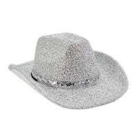 Shimmering Western Cowboy Hat Glitter Cowgirl Hat Fashion Bowler Hat  Women sidabras